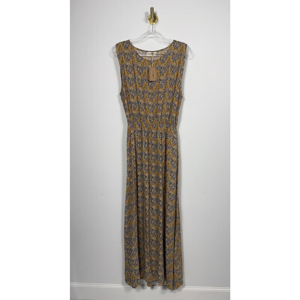 NWT Natural Life Blue Yellow Floral Christine Maxi Dress Sleeveless Comfort Sz M - Picture 2 of 12